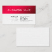 Professionele minimalistische Premium Linen Red Wh Visitekaartje (Voorkant / Achterkant)