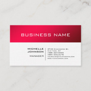 Professionele Minimalistische Premium Linnen Rood Visitekaartje
