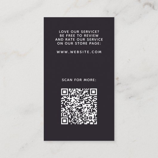 Professionele minimalistische QR-code Bedankt Visitekaartje (Achterkant)