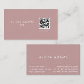 Professionele minimalistische QR-code voor Roos Visitekaartje (Voorkant / Achterkant)