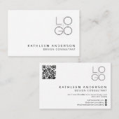 PROFESSIONELE MINIMALISTISCHE QR-CODE (zwart-wit) Visitekaartje (Voorkant / Achterkant)