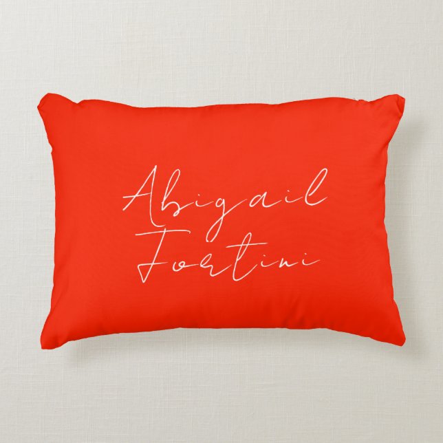 Professionele minimalistische rood wit modern accent kussen (Voorkant)