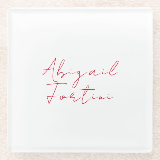 Professionele minimalistische rood wit modern glazen onderzetter (Voorkant)