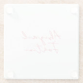 Professionele minimalistische rood wit modern glazen onderzetter (Achterkant)