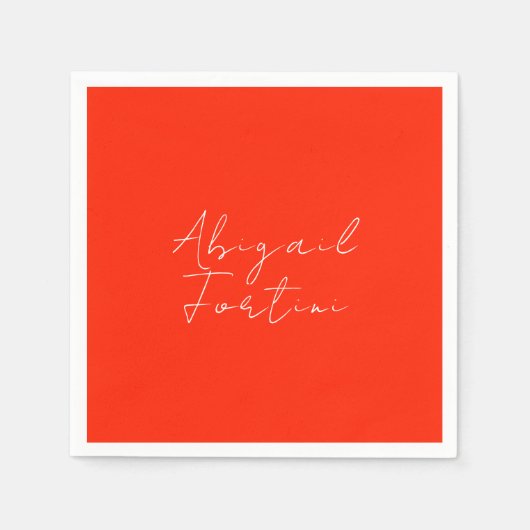 Professionele minimalistische rood wit modern servet (Voorkant)