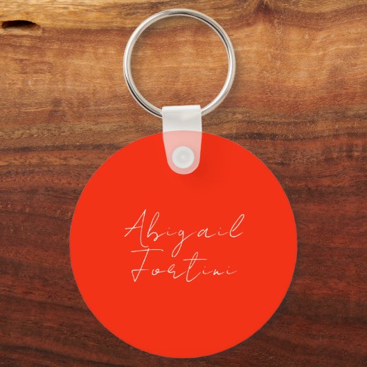 Professionele minimalistische rood wit modern sleutelhanger (Achterkant)