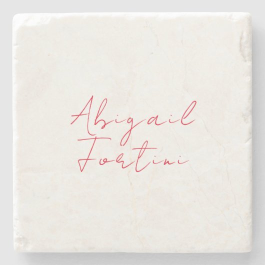 Professionele minimalistische rood wit modern stenen onderzetter (Voorkant)