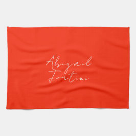 Professionele minimalistische rood wit modern theedoek
