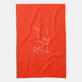 Professionele minimalistische rood wit modern theedoek (Verticaal)