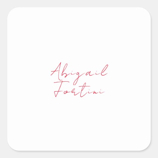 Professionele minimalistische rood wit modern vierkante sticker (Voorkant)