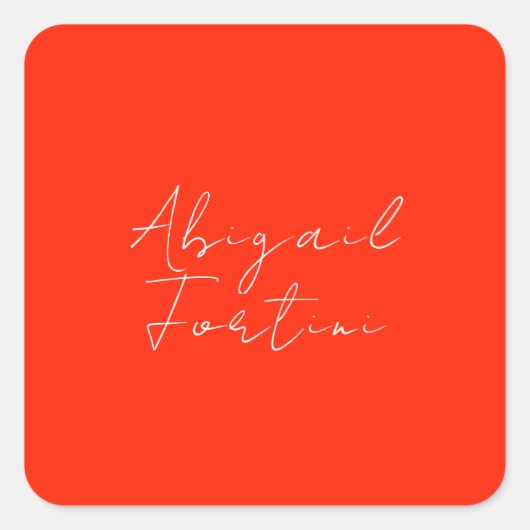 Professionele minimalistische rood wit modern vierkante sticker (Voorkant)