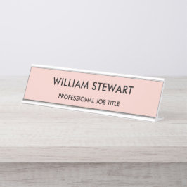Professionele minimalistische roze medewerkers bureau naambordje
