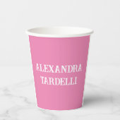 Professionele minimalistische roze moderne aangepa papieren bekers (Voorkant)