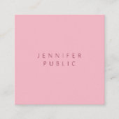 Professionele minimalistische Sjabloon Bord Roze M Vierkante Visitekaartje (Voorkant)