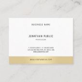 Professionele minimalistische Sjabloon Elegant Gol Visitekaartje (Achterkant)