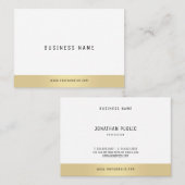 Professionele minimalistische Sjabloon Elegant Gol Visitekaartje (Voorkant / Achterkant)