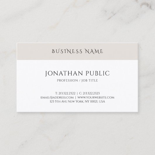 Professionele minimalistische Sjabloon Modern Eenv Visitekaartje (Voorkant)