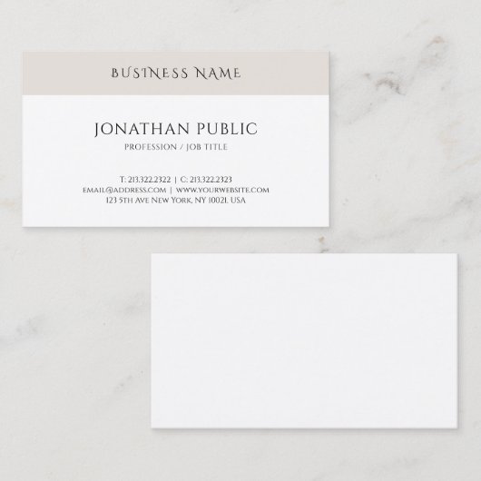 Professionele minimalistische Sjabloon Modern Eenv Visitekaartje (Voorkant / Achterkant)