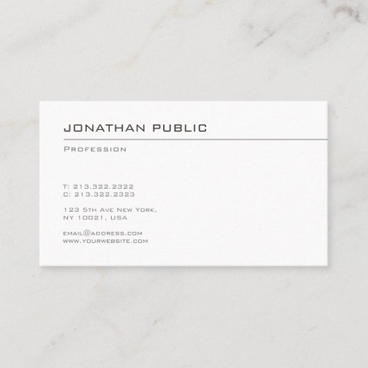 Professionele minimalistische Sjabloon Modern Popu Visitekaartje (Voorkant)