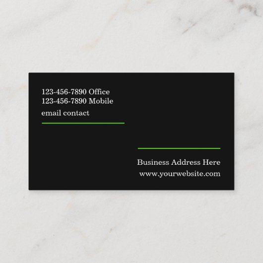 Professionele minimalistische twee zijden visitekaartje (Achterkant)