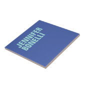 Professionele minimalistische vetgedrukte blauwe n tegeltje (Zijkant)