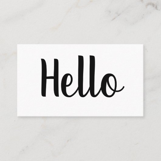 Professionele, minimalistische, vette hallo visite visitekaartje (Voorkant)
