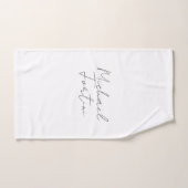 Professionele minimalistische witte kalligrafienaa handdoek (Handdoek)