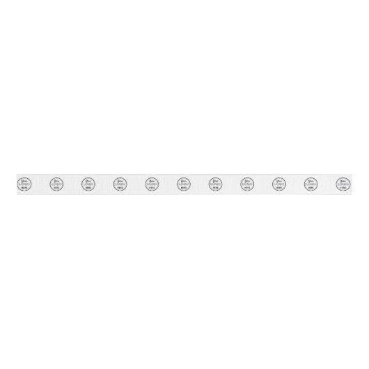 Professionele minimalistische witte Logo Grosgrain Lint (Voorkant)