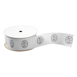 Professionele minimalistische witte Logo Grosgrain Lint