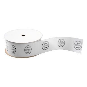 Professionele minimalistische witte Logo Grosgrain Lint