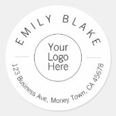 Professionele Minimalistische Zakelijke Sticker (Voorkant)
