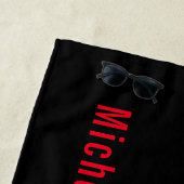 Professionele Minimalistische Zwart Rood Modern Pl Strandlaken (In situ)