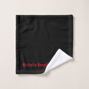 Professionele Minimalistische Zwart Rood Modern Pl Washandje