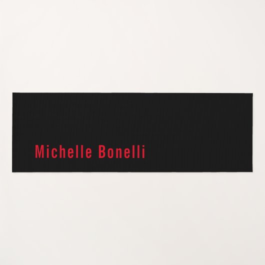 Professionele Minimalistische Zwart Rood Modern Pl Yogamat (Voorkant (horizontaal))