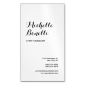 Professionele minimalistische zwart wit modern magnetisch visitekaartje (Voorkant Verticaal)