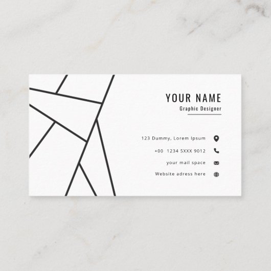 Professionele minimalistische zwart-witluxe visitekaartje (Achterkant)