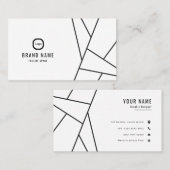 Professionele minimalistische zwart-witluxe visitekaartje (Voorkant / Achterkant)