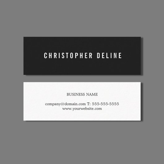 Professionele minimalistische zwarte consultant mini visitekaartje