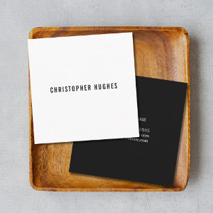 Professionele minimalistische zwarte consultant vierkante visitekaartje
