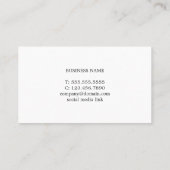 Professionele minimalistische zwarte consultant visitekaartje (Achterkant)