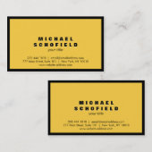 Professionele minimalistische zwarte en gele visitekaartje (Voorkant / Achterkant)