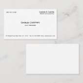 Professionele minimalistische zwarte en witte eleg visitekaartje (Voorkant / Achterkant)