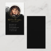 Professionele, minimalistische zwarte goudfoto visitekaartje (Voorkant / Achterkant)