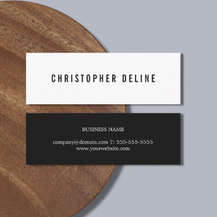 Professionele Minimalistische Zwarte Witte Mini Visitekaartje