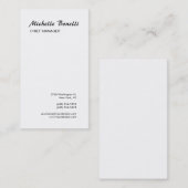 Professionele minimalistische zwarte & witte moder visitekaartje (Voorkant / Achterkant)