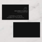 Professionele minimalistische zwarte witte monogra visitekaartje (Voorkant / Achterkant)