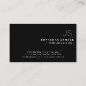Professionele minimalistische zwarte witte monogra visitekaartje (Voorkant)