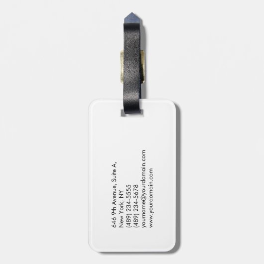 Professionele, minimalistische zwarte zwarte moder bagagelabel (Achterkant verticaal)