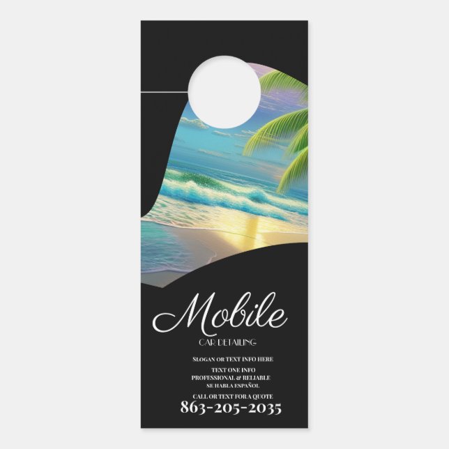 Professionele mobiele autowas- en detailingfoto deurhanger (Voorkant)