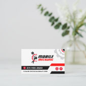 Professionele mobiele monteur, auto reparatie bewe visitekaartje (Staand voorkant)
